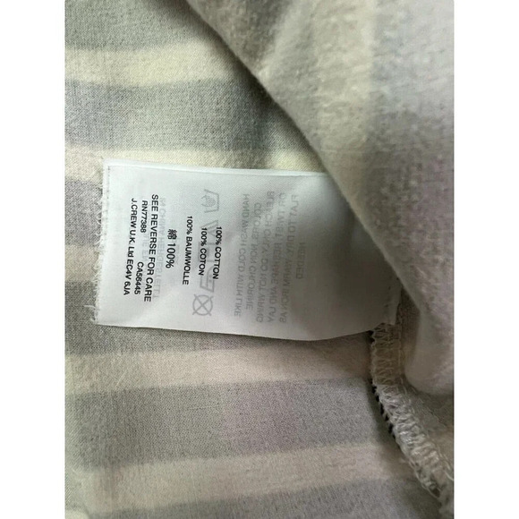 J Crew Top Small Navy White Striped Peasant Classic Nautical Coastal Vacation - Picture 13 of 15